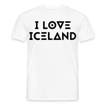 I LOVE ICELAND - Men's T-Shirt - white - Front - AI Model Male 178 dark (178cm)