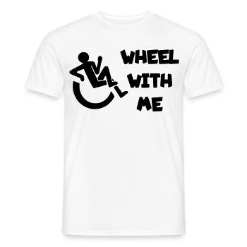 Rollen Sie mit mir in meinem Rollstuhl * - Männer T-Shirt - Weiß - Vorne - AI Model Male 178 dark (178cm)