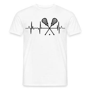 Ligne de cœur de crosse - T-shirt homme - blanc - Devant - AI Model Male 178 dark (178cm)