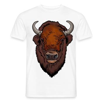 Tête de bison - T-shirt homme - blanc - Devant - AI Model Male 178 dark (178cm)