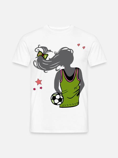 Frauenfußball, Fußball, Girl - Männer T-Shirt - Weiß