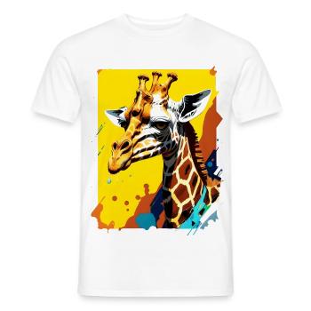 Néon de l’explosion de couleurs de girafe - T-shirt homme - blanc - Devant - AI Model Male 178 dark (178cm)
