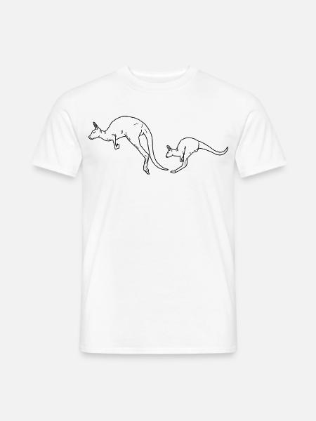 Känguru Mutter und Kind schwarzweiss - Männer T-Shirt - Weiß