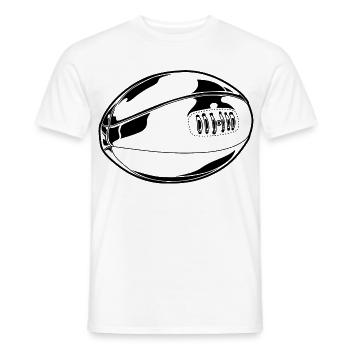 Rugby Ball Sketch - Men's T-Shirt - white - Front - AI Model Male 178 dark (178cm)