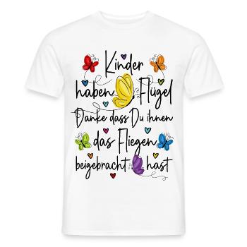 Kita Abschied Danke - Kinder haben Flügel  - Männer T-Shirt - Weiß - Vorne - AI Model Male 178 dark (178cm)