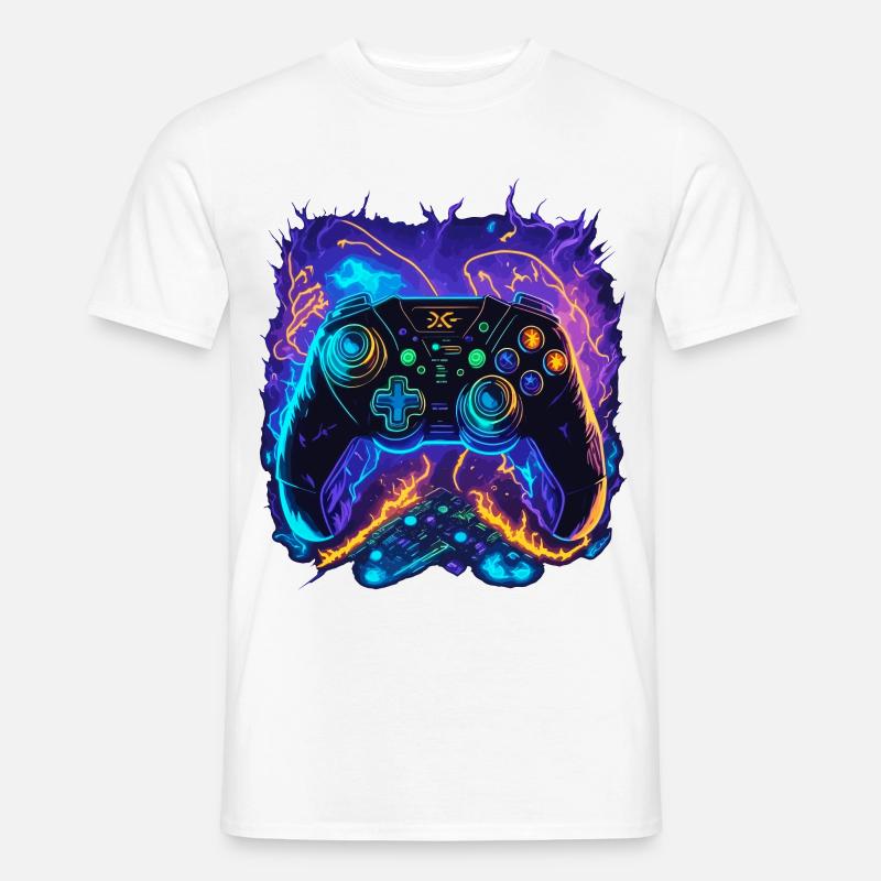 Powerful Gaming Controller Art - Männer T-Shirt - Weiß