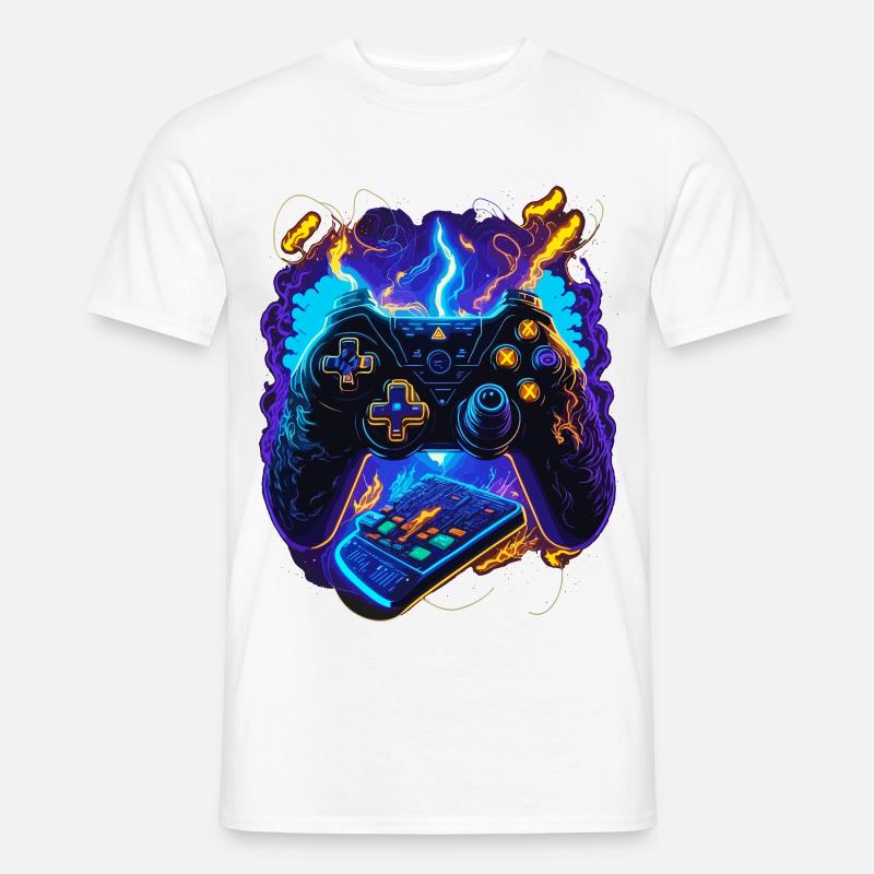Cyber Gaming Controller - Männer T-Shirt - Weiß