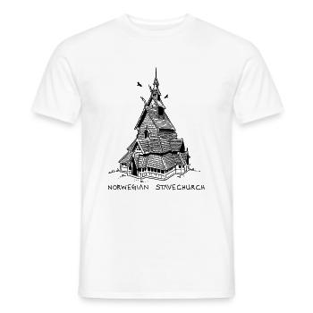 Norwegische Stabkirche - Männer T-Shirt - Weiß - Vorne - AI Model Male 178 dark (178cm)