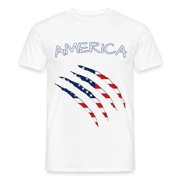 America, Claws, Cuts, Amerika, USA  - Männer T-Shirt - Weiß - Vorne - AI Model Male 178 dark (178cm)
