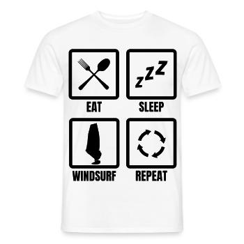 Windsurfer Routine - Men's T-Shirt - white - Front - AI Model Male 178 dark (178cm)