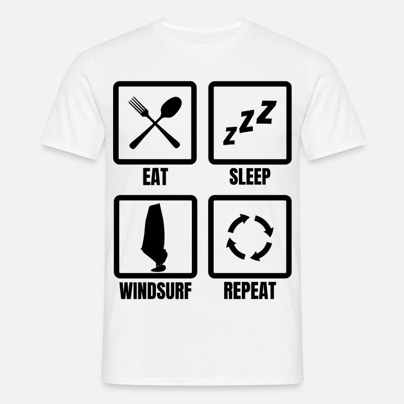 Windsurfer Routine - Männer T-Shirt - Weiß