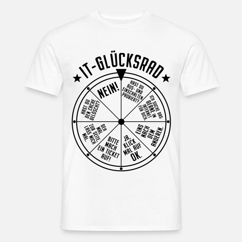 IT Support Glücksrad Service Desk IT Helpdesk Nerd - Männer T-Shirt - Weiß