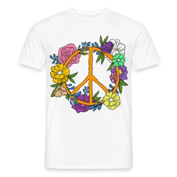 Symbole de la paix / Friedenszeichen - T-shirt homme - blanc - Devant - AI Model Male 178 dark (178cm)