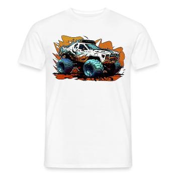 MonsterTruck Offroad Chaos - Men's T-Shirt - white - Front - AI Model Male 178 dark (178cm)