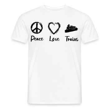 Railroad Love - Men's T-Shirt - white - Front - AI Model Male 178 dark (178cm)