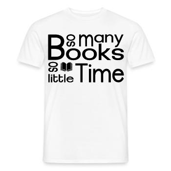 So many books, so little time - Men's T-Shirt - white - Front - AI Model Male 178 dark (178cm)