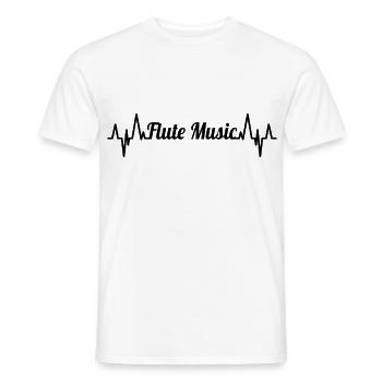Musique de flûte ECG Pouls - T-shirt homme - blanc - Devant - AI Model Male 178 dark (178cm)