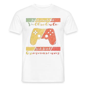 Level Completed Volksschule Gamer - Männer T-Shirt - Weiß - Vorne - AI Model Male 178 dark (178cm)