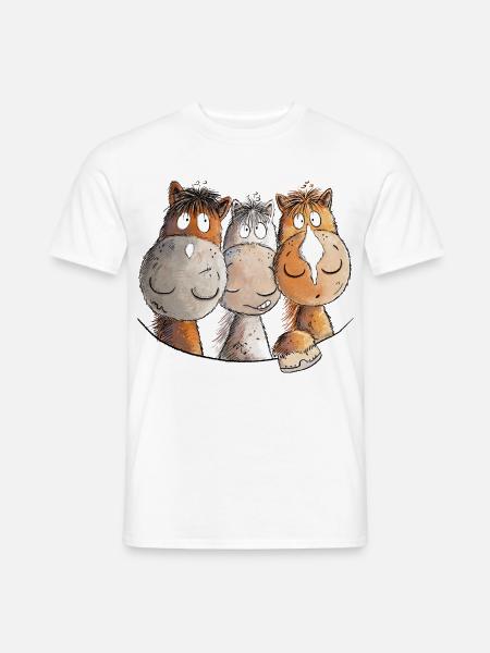 Drollige Pferde I Pferdemotiv Für Reiter - Männer T-Shirt - Weiß