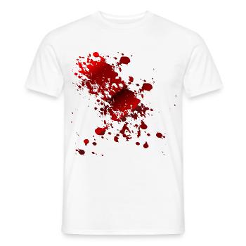 HALLOWEEN KOSTÜME BLUTFLECKEN BLUT - Männer T-Shirt - Weiß - Vorne - AI Model Male 178 dark (178cm)