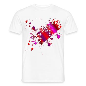 ROT PINKES BLUT - HALLOWEEN KOSTÜME BLUTFLECKEN - Männer T-Shirt - Weiß - Vorne - AI Model Male 178 dark (178cm)
