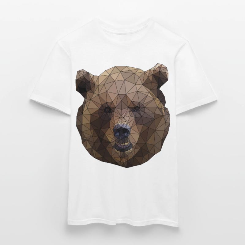 Polygonal Brown Bear Triangular Low Poly Art Men’s T-shirt