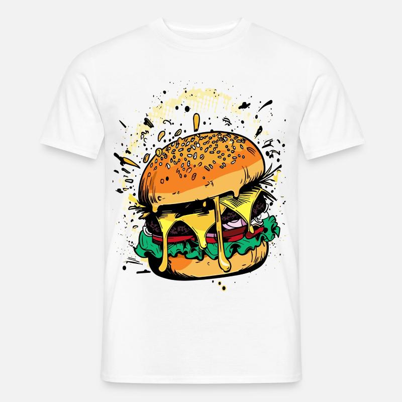 Cheeseburger Comic Burger - Männer T-Shirt - Weiß