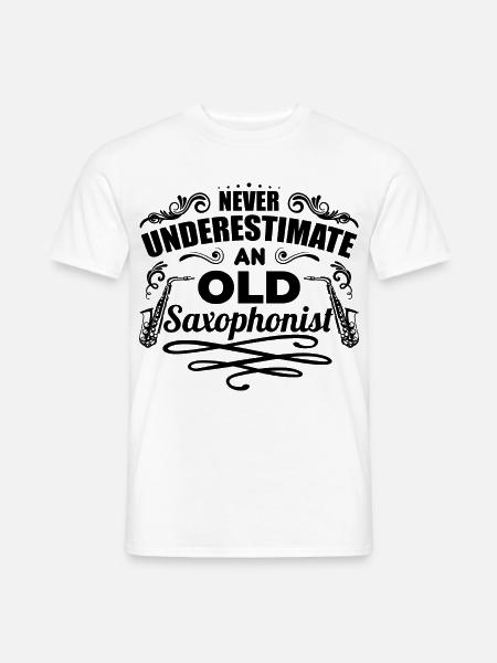 Saxophonist Großvater - Männer T-Shirt - Weiß