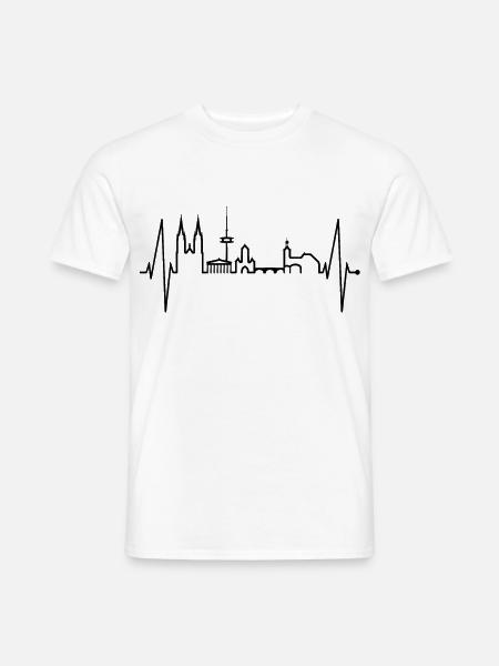 Regensburg Skyline Herzschlag Liebe Regensburger - Männer T-Shirt - Weiß