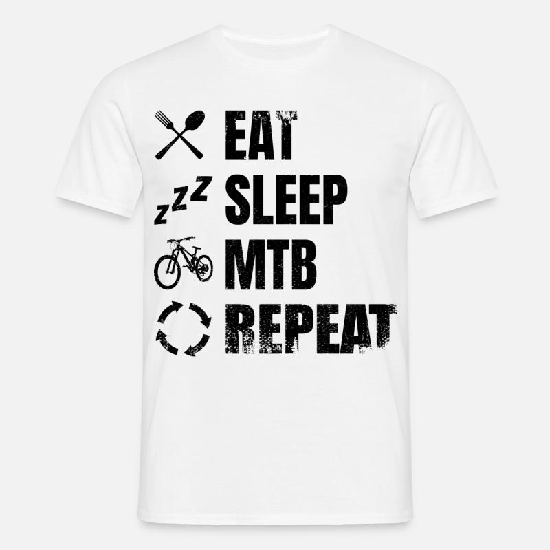 Mountainbiker Routine - Männer T-Shirt - Weiß