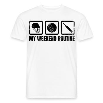Cricket Spieler Wochenendroutine - Männer T-Shirt - Weiß - Vorne - AI Model Male 178 dark (178cm)