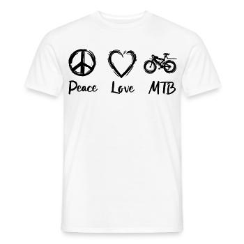 Vélo de montagne Peace Love - T-shirt homme - blanc - Devant - AI Model Male 178 dark (178cm)