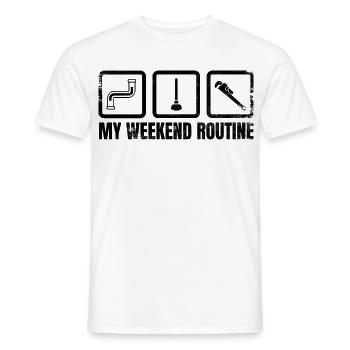 Ma routine du week-end - T-shirt homme - blanc - Devant - AI Model Male 178 dark (178cm)