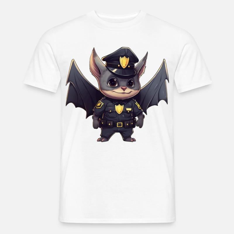 Fledermaus Polizei - Männer T-Shirt - Weiß