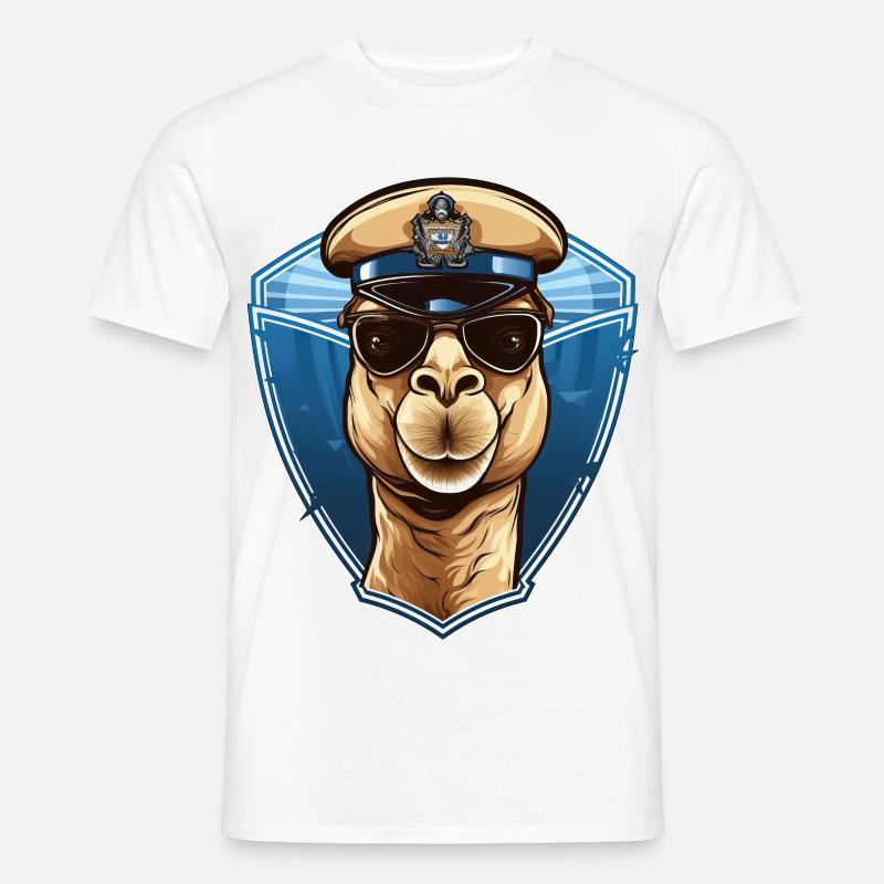 Kamel Polizist - Männer T-Shirt - Weiß