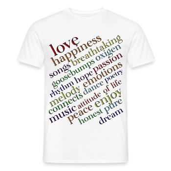 Regenbogen Typografie Lebensfreude - Männer T-Shirt - Weiß - Vorne - AI Model Male 178 dark (178cm)