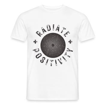 Positivität ausstrahlen moderner distressed Stil - Männer T-Shirt - Weiß - Vorne - AI Model Male 178 dark (178cm)