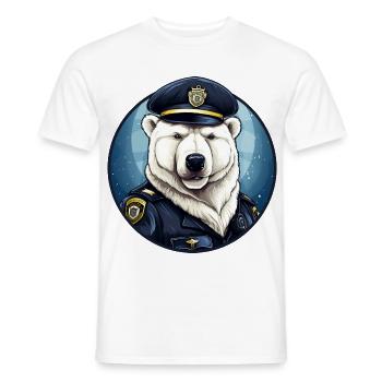 Police de l’ours polaire - T-shirt homme - blanc - Devant - AI Model Male 178 dark (178cm)