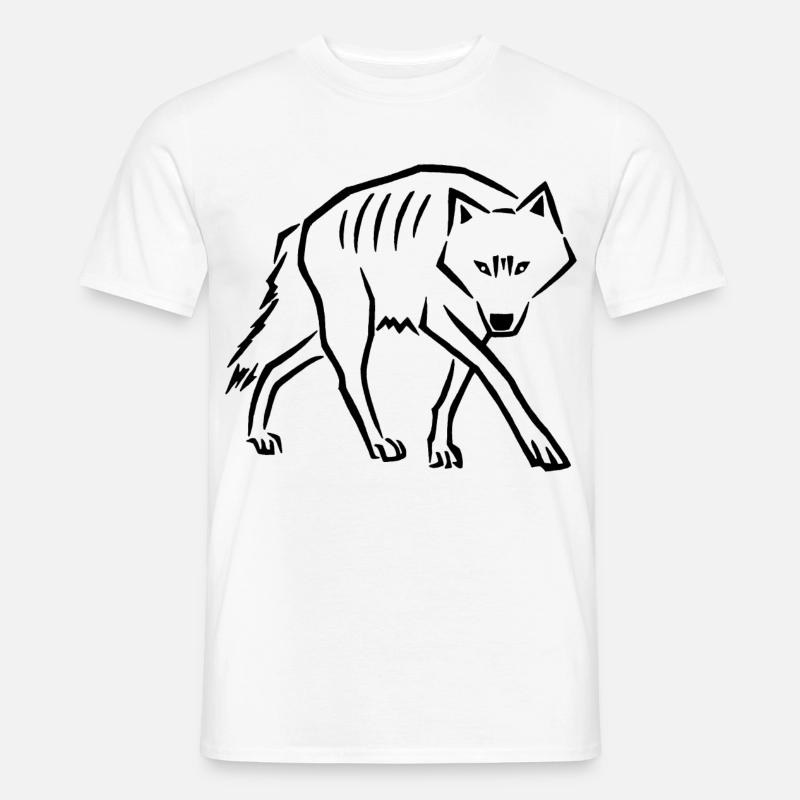 Wolfsschritte (Schwarz) - Männer T-Shirt - Weiß