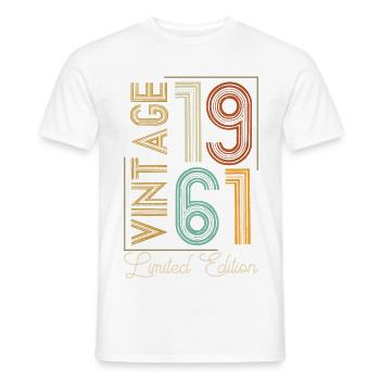 Vintage 1961 Limited Edition Aged to Perfection - T-shirt homme - blanc - Devant - AI Model Male 178 dark (178cm)