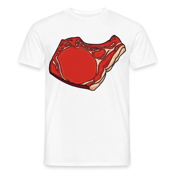 Dessin de steak - T-shirt homme - blanc - Devant - AI Model Male 178 dark (178cm)