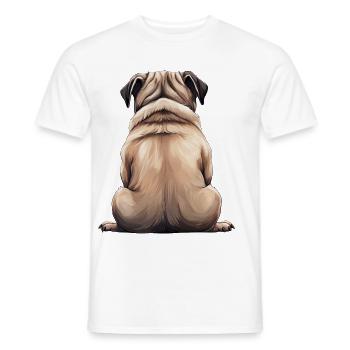 Pug - Mænd T-shirt - hvid - Foran - AI Model Male 178 dark (178cm)