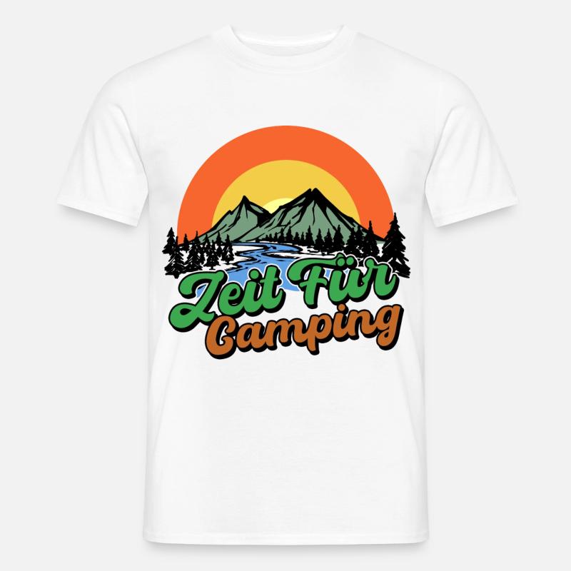 Campingplatz Camping Statement Berge Camper - Männer T-Shirt - Weiß
