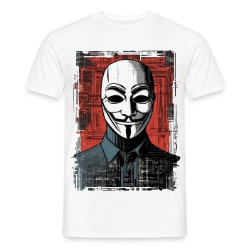Anonymous Maske - Männer T-Shirt - Weiß - Vorne - AI Model Male 178 dark (178cm)
