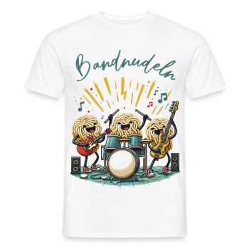 Bandnudeln Nudel Pasta Musik Musikband Wortspiel - Männer T-Shirt - Weiß - Vorne - AI Model Male 178 dark (178cm)