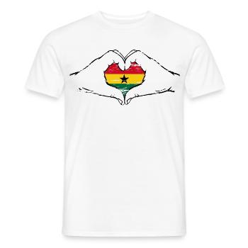 Ghana Flagge Herzform used - Männer T-Shirt - Weiß - Vorne - AI Model Male 178 dark (178cm)