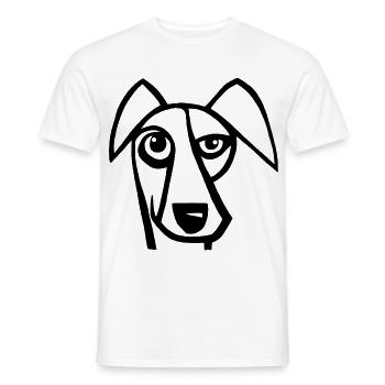 Funny Black Dog - Men's T-Shirt - white - Front - AI Model Male 178 dark (178cm)