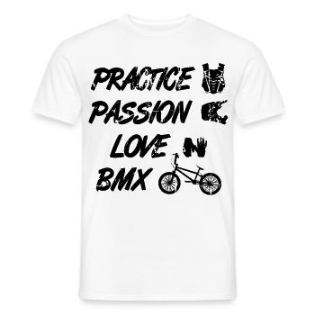 Passion Love BMX - Men's T-Shirt - white - Front - AI Model Male 178 dark (178cm)
