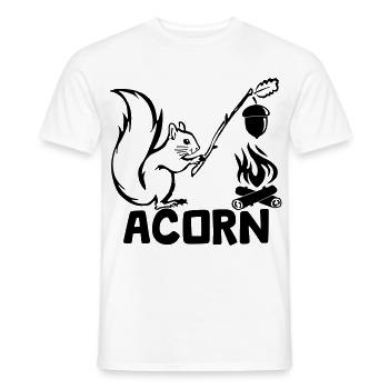 Acorn - Hungriges Eichhörnchen [Schwarz] - Männer T-Shirt - Weiß - Vorne - AI Model Male 178 dark (178cm)