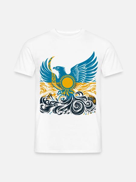 Kasachstan Adler Wappen Flagge Geschenk - Männer T-Shirt - Weiß